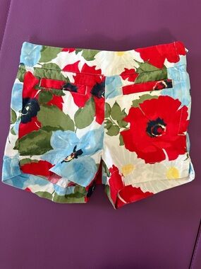 Janie and Jack Floral Shorts - Red, Blue & Green